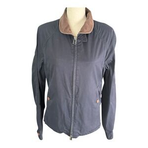 Club Monaco Women Navy Blue Puffer Cotton Full Zip Pockets Jacket‎ Size Small